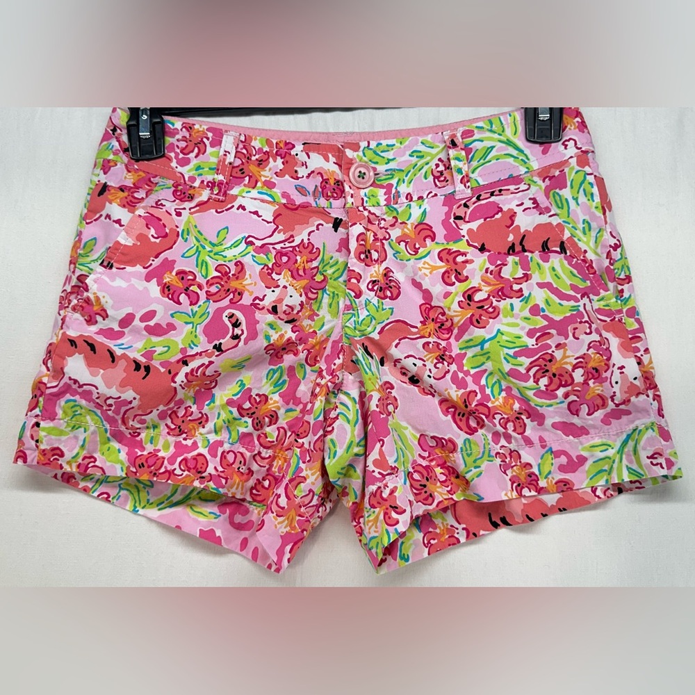 Lilly Pulitzer Shorts Pink Floral 5" Inseam Womens Size 0